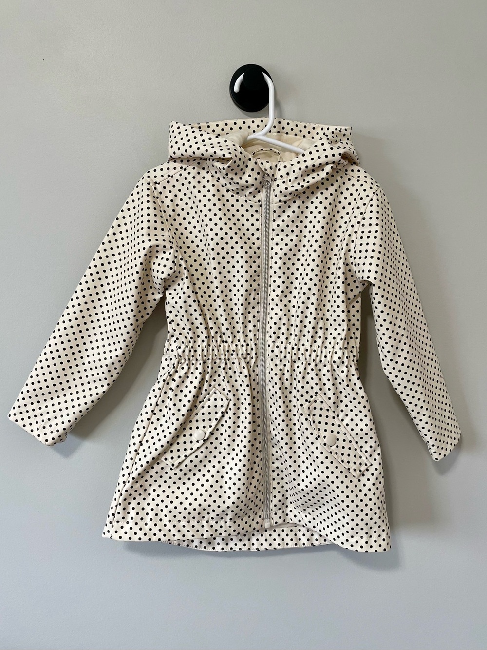 C&C California Kids Polka Dot Jersey-Lined Rain Jacket - Size 4